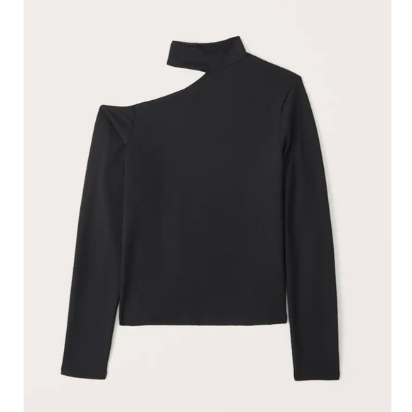 NWT A&F - Long-Sleeve Seamless Fabric Asymmetrical Cutout Top - Picture 1 of 2